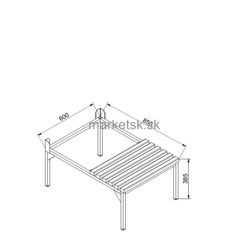 Lavička LH600 - 60 x 85 x 38 cm